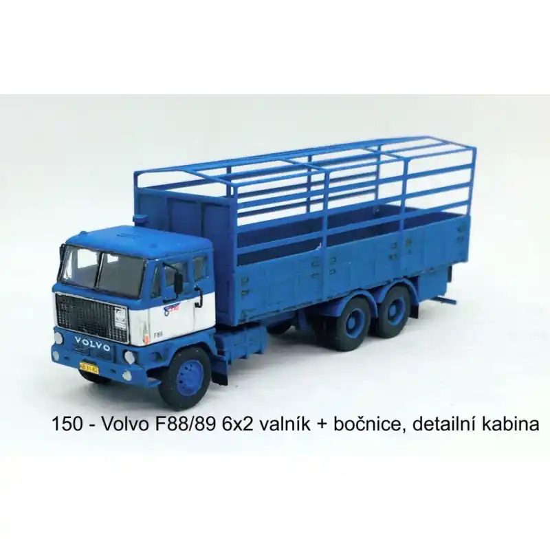 Stavebnice, Volvo F88/89 6x2, valník bez plachty+bočnice, čirá kabina, TT, Štěpnička 150c Vysoce Kvalitní