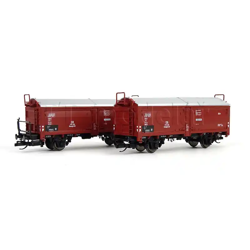Set dvou nákladních vozů Kmmgks 58 s posuvnou střechou, DB, III. epocha, TT, DOPRODEJ, Tillig 01032 Jen Po Omezenou Doba