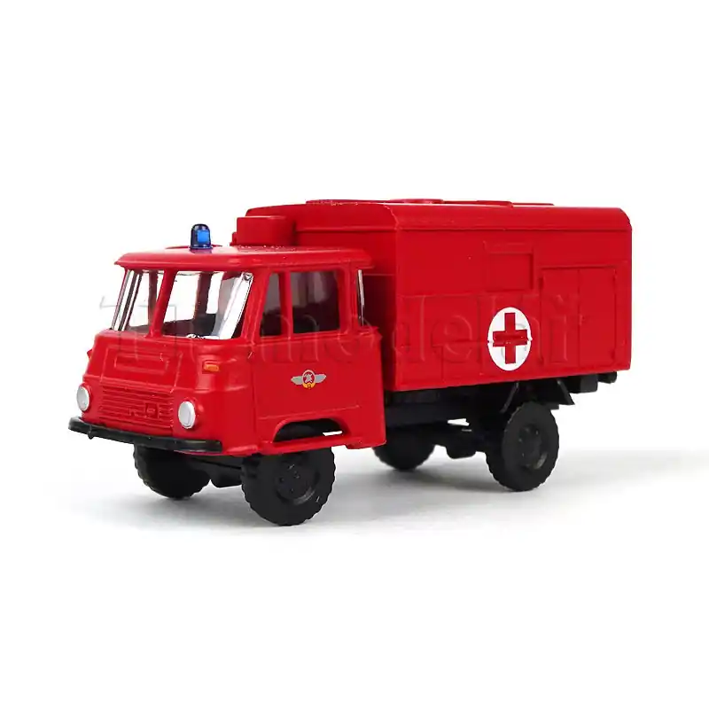Nákladní automobil Robur LO 1801 se skříní, „Feuerwehr - Krankentransportwagen“, TT, Tillig 19035 Cenový Hit