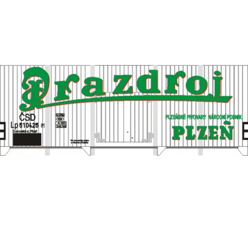 Stavebnice chladicího vozu na pivo ČSD Prazdroj, s brzdařskou budkou, TT, DK model TT0663 Ověřený