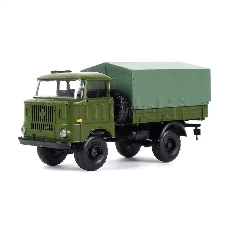 IFA W50LA/A, krátká korba a vzadu otevřená plachta, balonová kola, TT, Haedl 124059 Tovární Cena