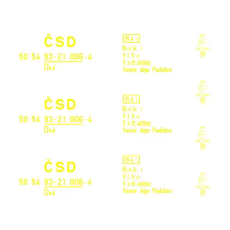 Aktuální Obtisky na služební vůz Dsd ČSD, 8 metrů, 1936, Rozenauer S004