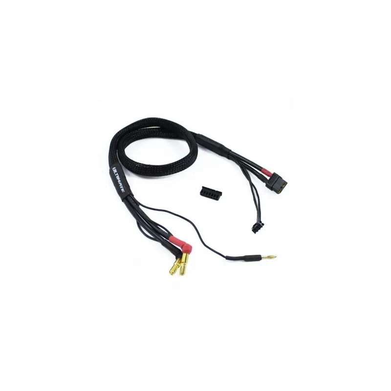 2S černý nabíjecí kabel G4/G5 v černé ochranné punčoše - dlouhý 600mm - (XT60, 3-pin XH) Nová Kolekce