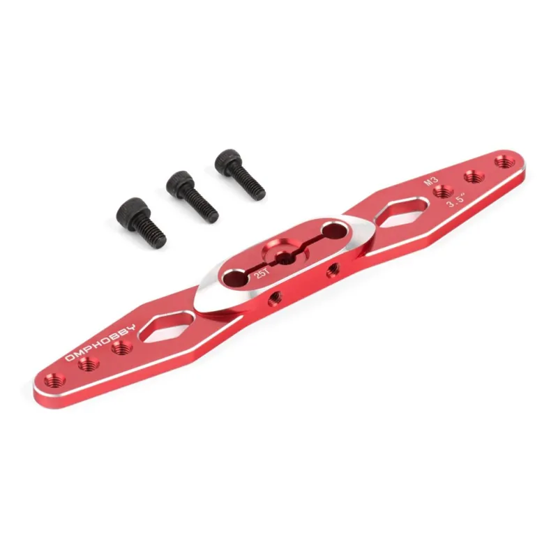 Servo páka Oboustranná 89mm (3,5") 25zubů M3 - červená Novinka