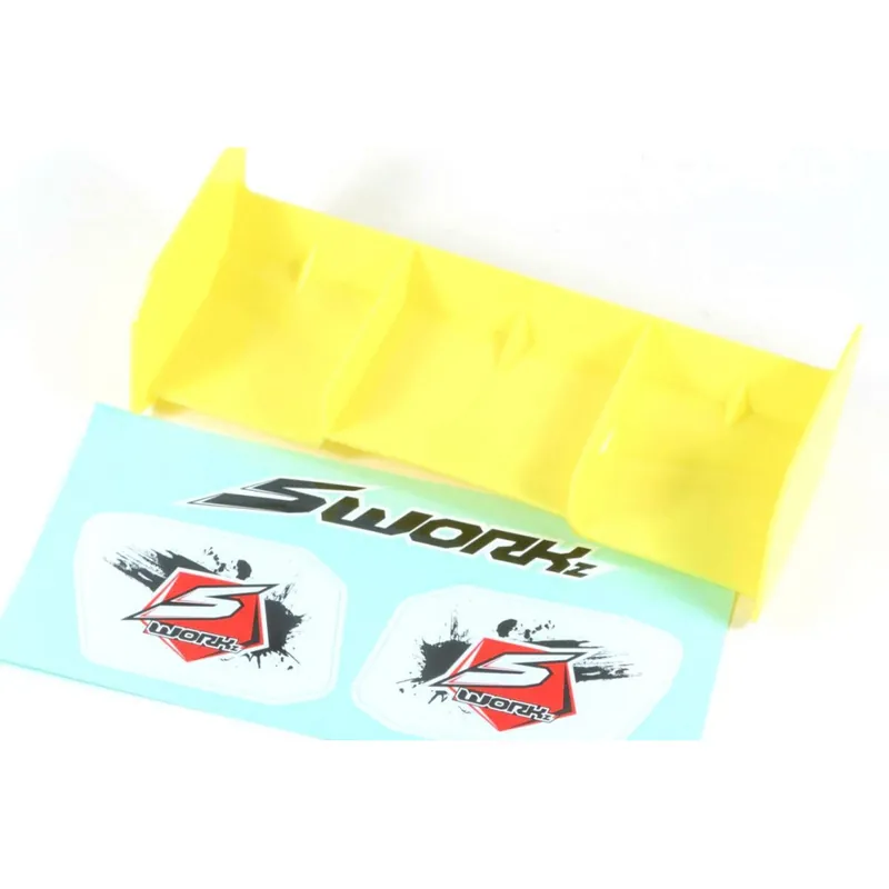SWORKz 1/8 Off Road PRO Race zadní křídlo, žluté, 1 ks. Dokud Zásoby Vydrží