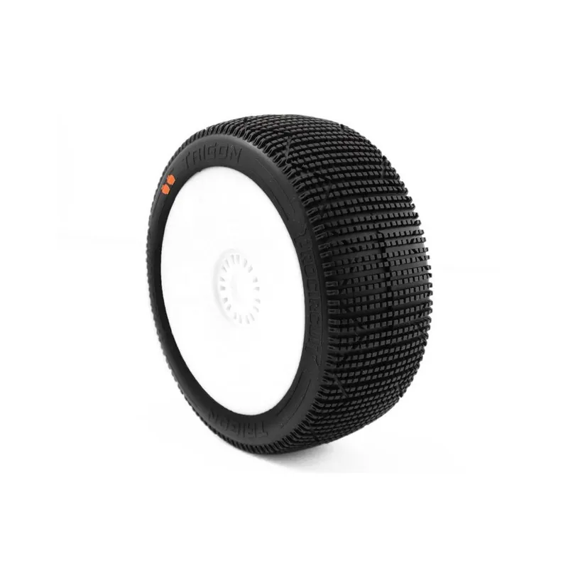 TRIGON V3 BUGGY S3 (MEDIUM) nalepené pneumatiky, bílé disky, 2 ks. Aktuální