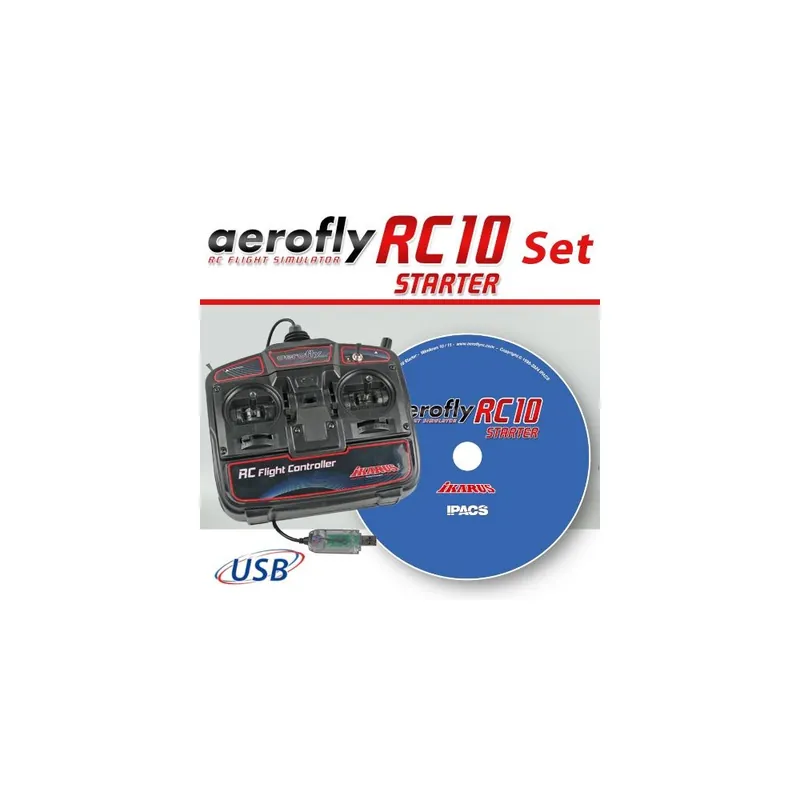 Top Prodej Aerofly RC10 STARTER na DVD s USB ovladačem pro Win 10/11