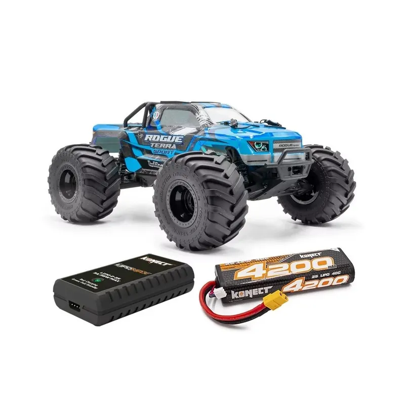 Hit Sezóny ROGUE TERRA SPORT RTR Brushless Monster Truck 4WD, modrá + akumulátor a nabíječ