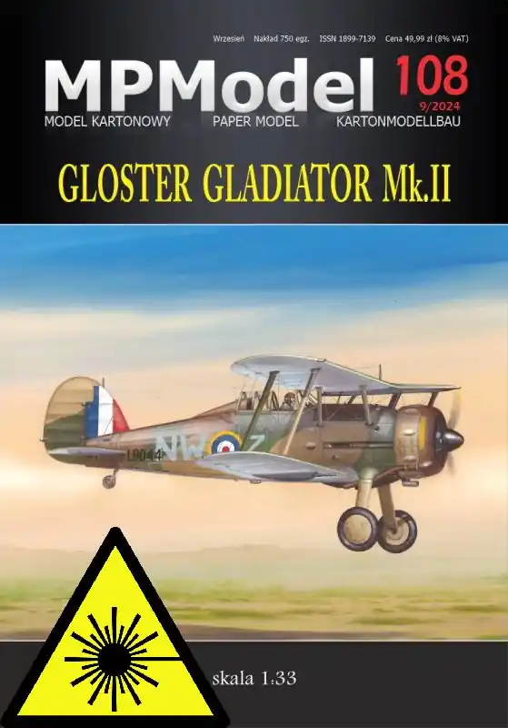 Odeslání Ihned Gloster Gladiator Mk.II - plastová kola
