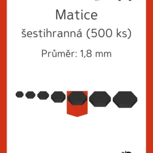 Matice šestihranná, 1,8mm, 500ks Ihned K Objednání