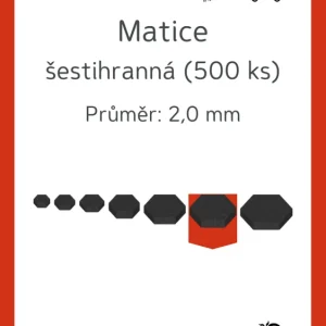 Matice šestihranná, 2,0mm, 500ks Nejlepší Cena