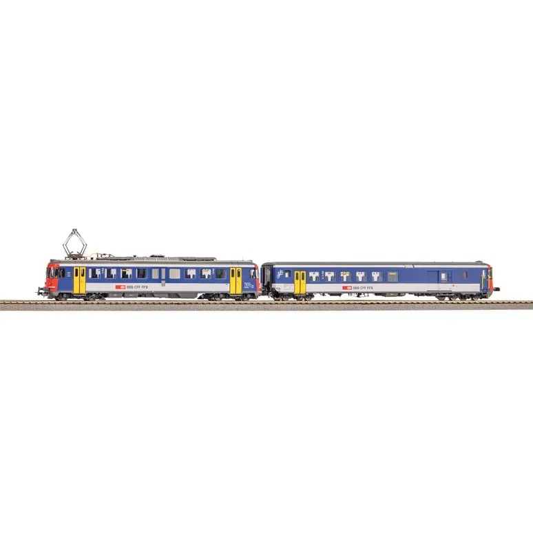 Elektrická jednotka RBe 540 a přívěsný vůz SBB Levný