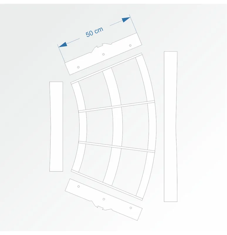 Rychlé Dodání Modul obloukový rádius 100 cm 45°– čela E96 a E96