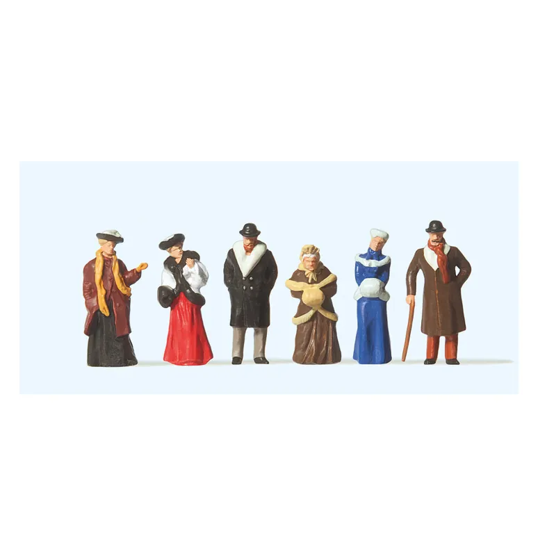 Kolemjdoucí v zimním oblečení - kolem roku 1900 Časově Omezené