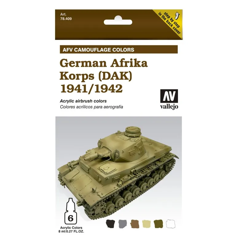 Vrácení Zdarma Vallejo Model Air – AFV German Afrika Korps 1941/42 (DAK) Set
