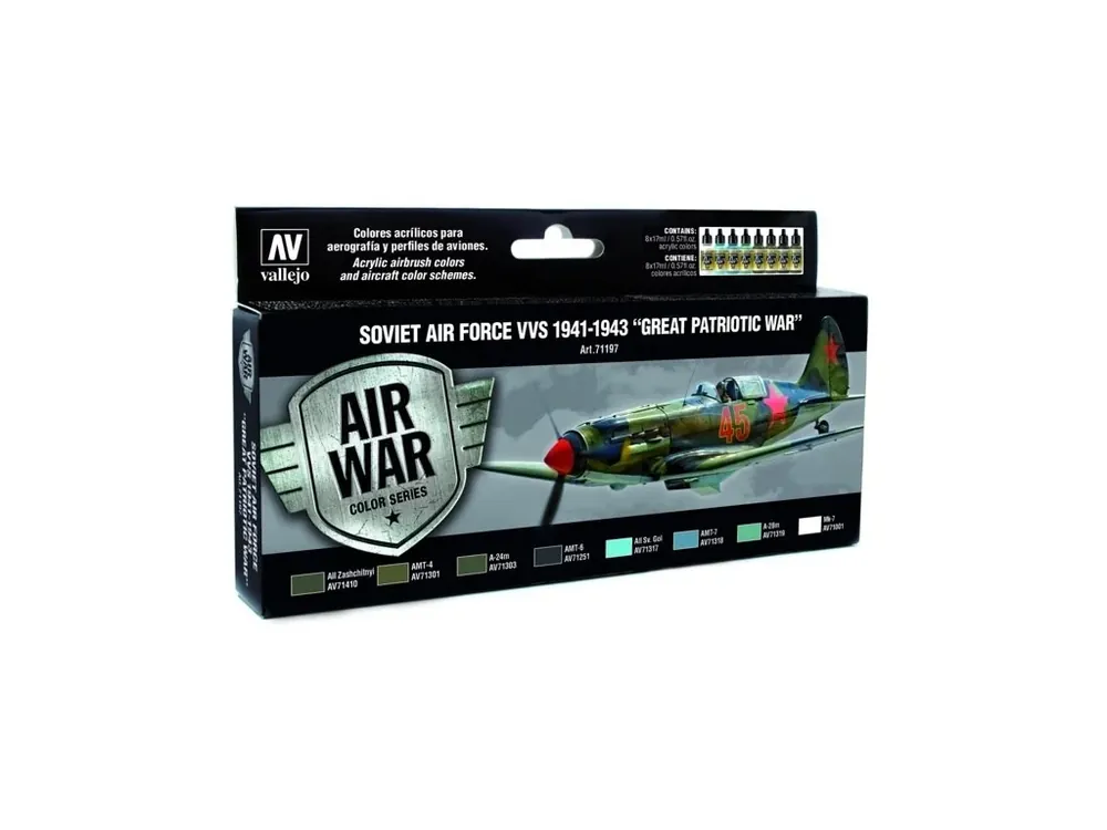 Cenový Hit Sada akrylových barev Vallejo Model Air Color - Sovětský Air Force VVS 1941-1943 "Great Patriotic War" 8x17ml