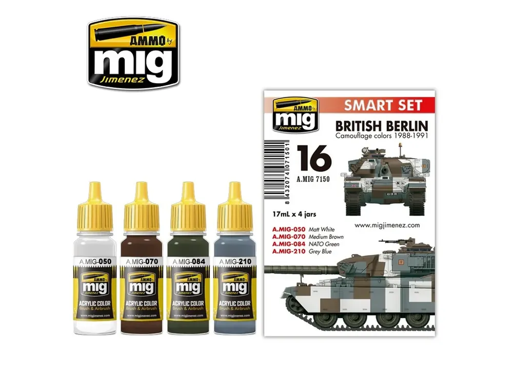 Vrácení Zdarma Sada akrylových barev Ammo Acrylic Colors - British Berlin 1988-1991 Camouflage Colors 4x17ml
