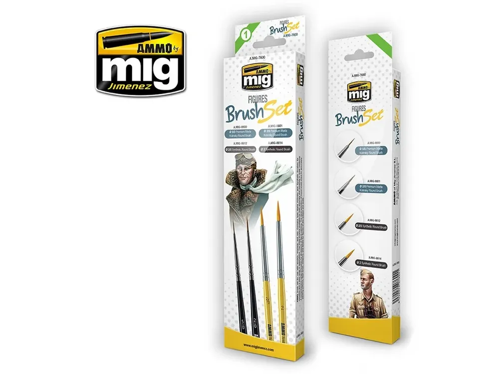 Sada štětců Ammo MIG - Figures 4ks Sleva