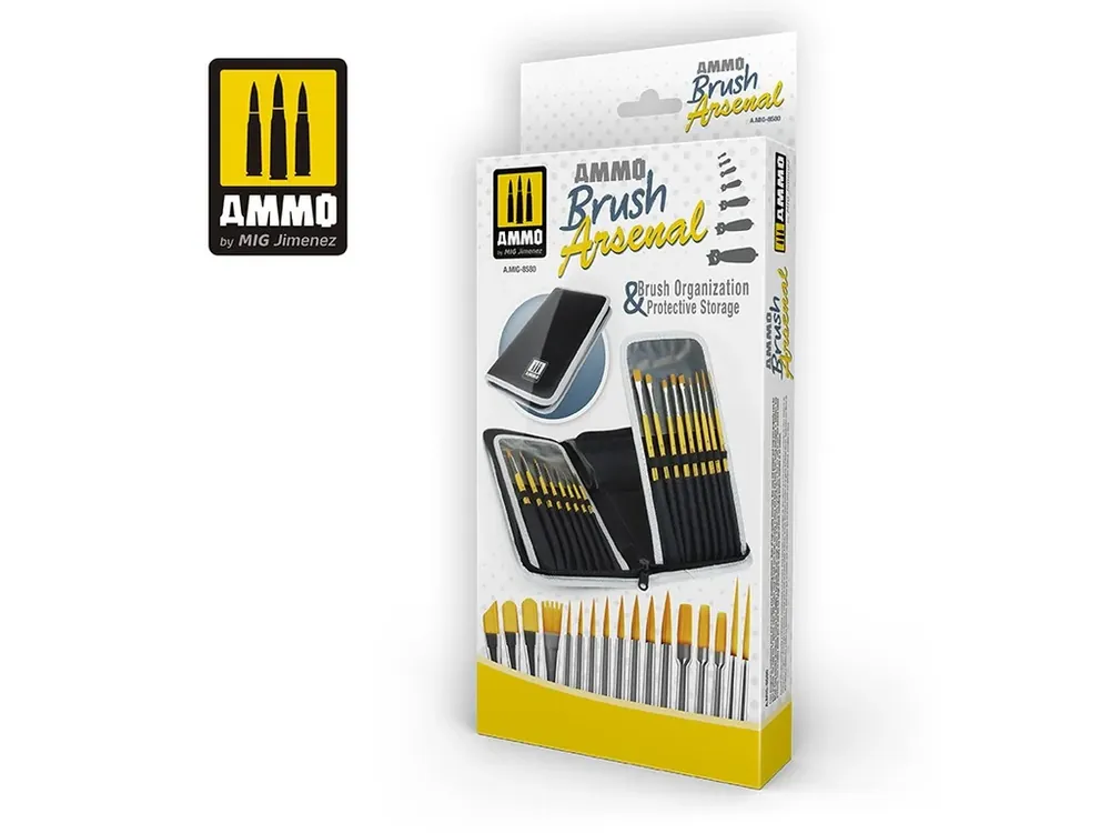 Speciální Cena AMMO Brush Arsenal - Organizér a ochranné pouzdro na štětce (+ 17 štětců)