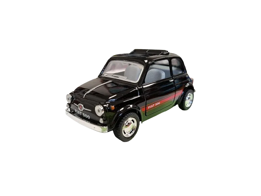 Vysoce Kvalitní FIAT 500 Classic Car Pullback Metal Black 1/24