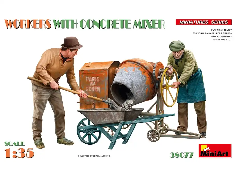 Sezónní Sleva Figure-Set Workers with Concrete Mixer 1/35