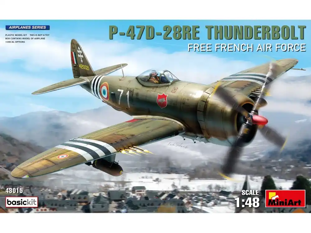 Vysoce Kvalitní Republic P-47D-28RE French Air Force Basic Kit 1/48