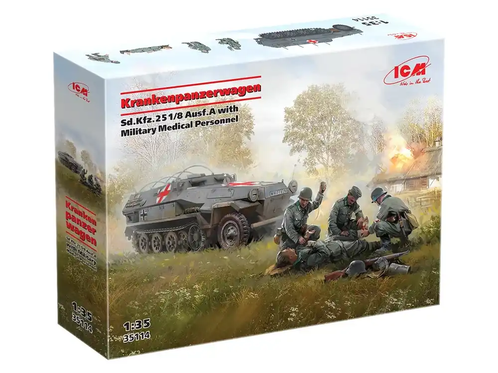 Sd.Kfz.251/8 Ausf.A Krankenpanzerwagen with Military Medical Personnel 1/35 Levný