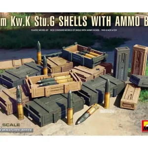 Cenová Bomba 7,5 cm Kw.K Stu.G Shells with Ammo Boxes 1/35