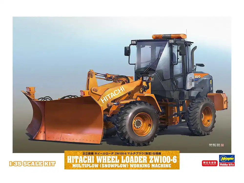 Hitachi ZW-100-6 traktor se sněhovým pluhem 1/35 Originální