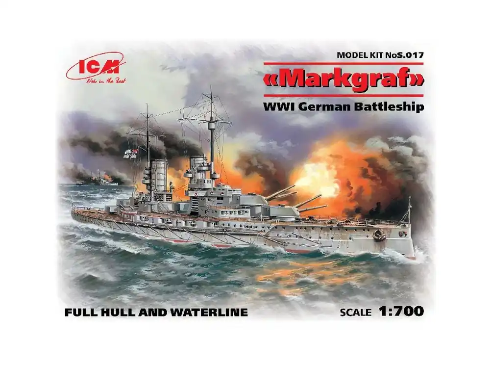 Oblíbený Markgraf WWI German Battelship full hull & waterline 1/700