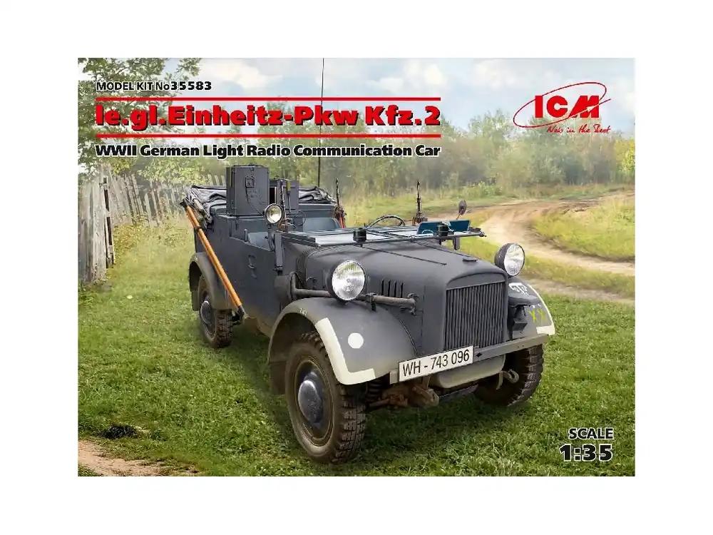le.gl.Einheitz-Pkw KFZ.2,WWII German Ligh Radio Communication car 1/35 Značkový