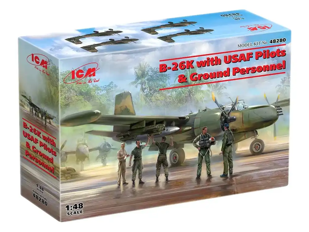 B-26K Counter Invader with USAF Pilots & Ground Personnel 1/48 Levný