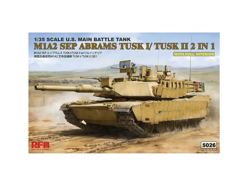 Levný M1A2 Abrams TUSK I/ TUSK II with Full Interior 1/35