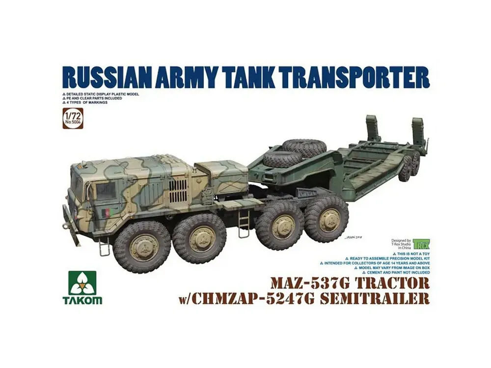 Tovární Cena MAZ-537G Tractor w/CHMZAP-5247G semitrailer 1/72 Takom
