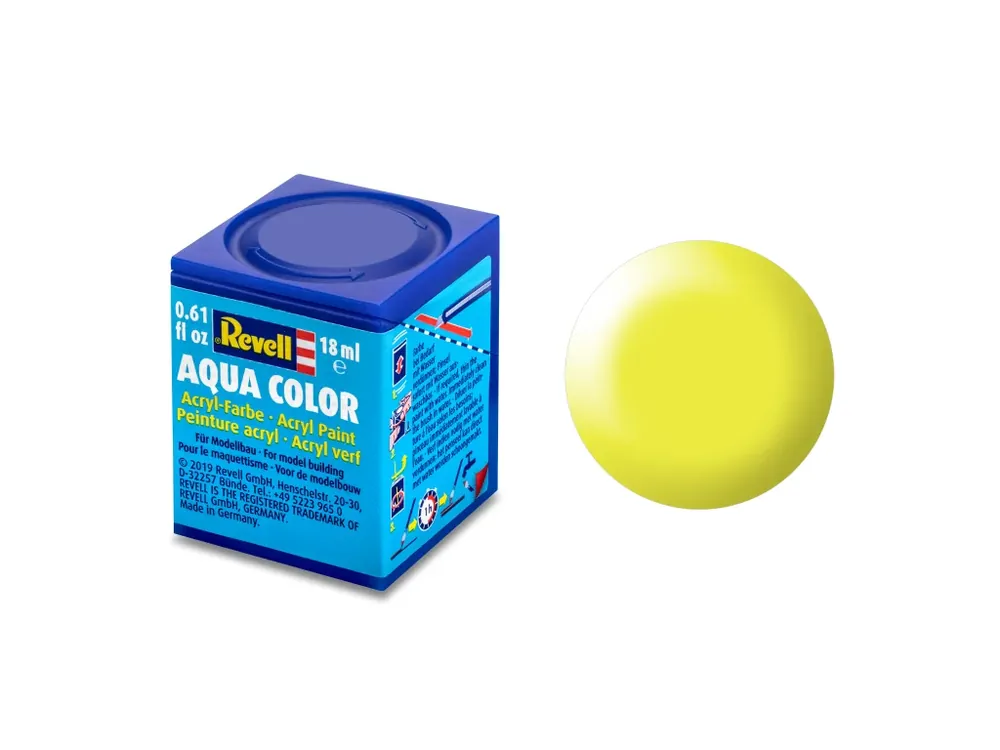 Barva Revell AQUA - 312 Žlutá zářivá sametová (Luminous Yellow Silk RAL1026) 18ml Omezená Nabídka