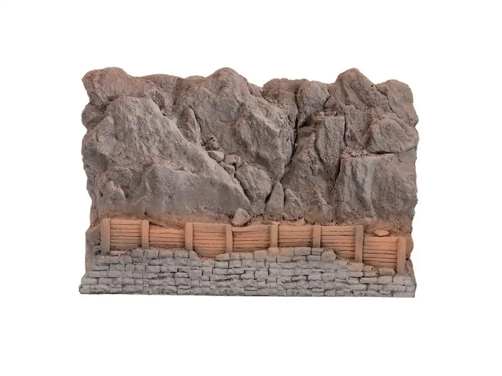 Časově Omezené Skála s ochrannými bariérami do diorámy 23 x 16cm 1/72 a HO