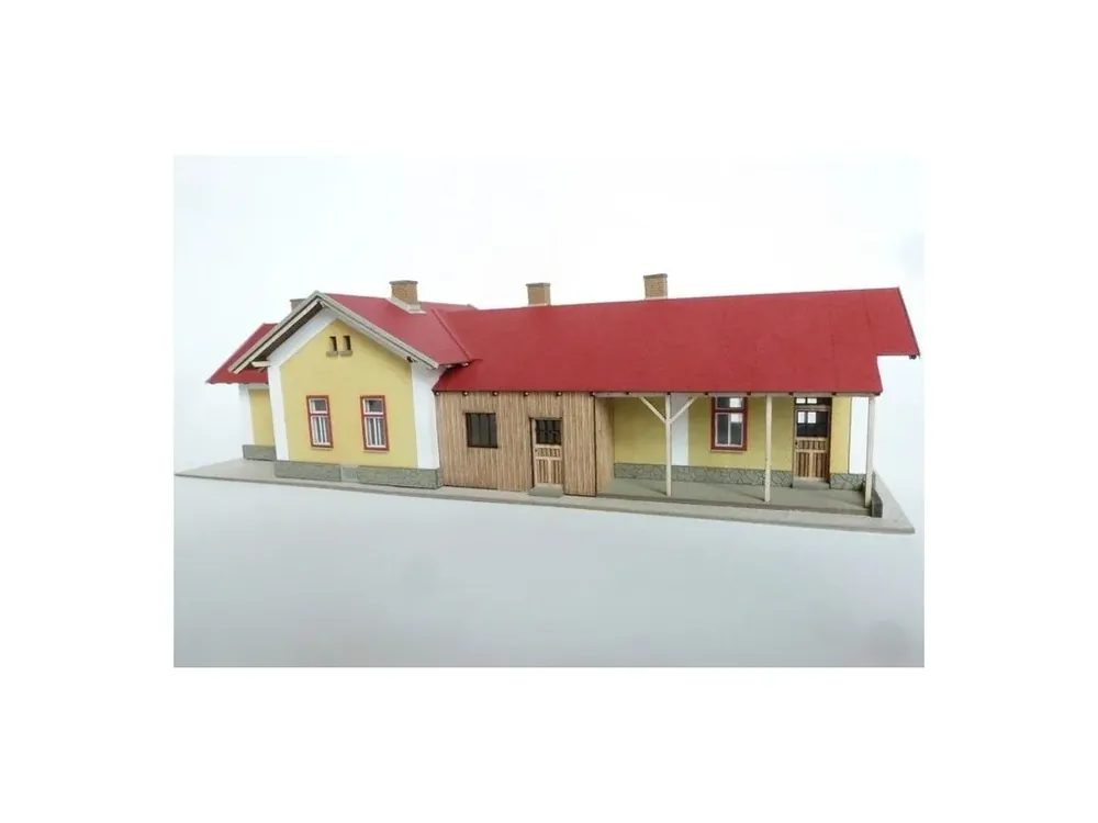 Výpravní budova Malá Hraštice LaserCut HO Levný