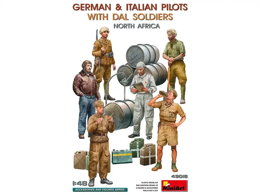 Nová Kolekce German & Italian Pilots With Dal Soldiers North Africa 1/48