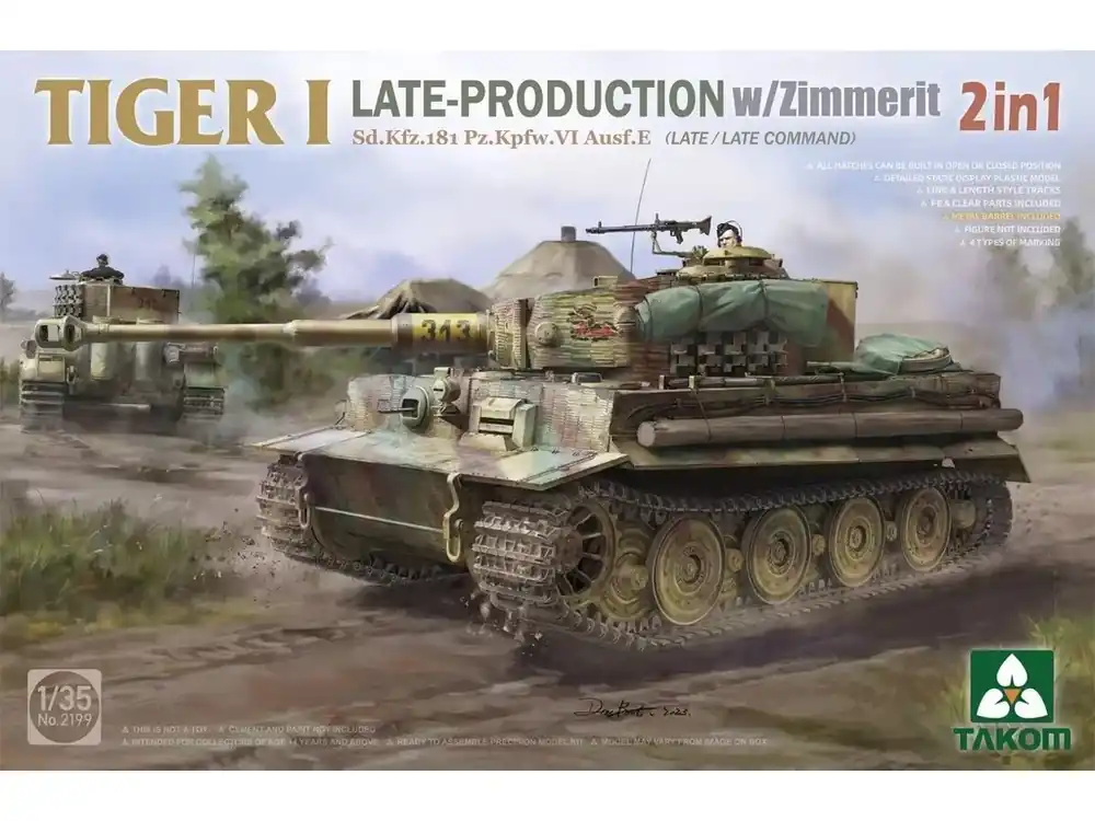Pz.Kpfw.VI Ausf.E Tiger I (Late Production) with Zimmerit (2in1) 1/35 Finální Výprodej