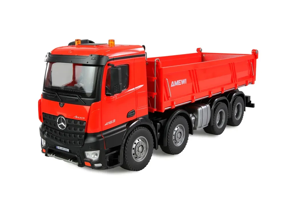 Amewi RC Mercedes-Benz Arocs Muldenkipper 8x4/4 4WD red 1/18 RTR Expresní Doručení