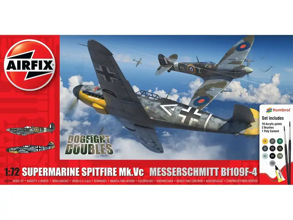Supermarine Spitfire Mk.Vc vs Bf109F-4 Dogfight Double 1/72 Autentický