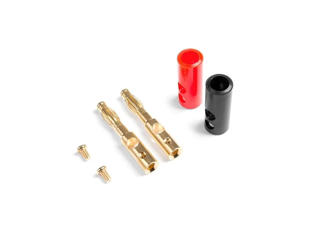 Sezónní Sleva Konektor banánek 2 ks GOLD červený+černá šroubovací