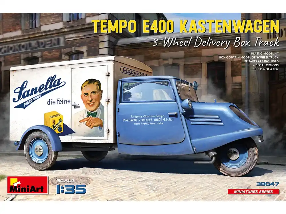 Tempo E400 Kastenwagen 3-Wheel Delivery Box Track 1/35 Sezónní Sleva