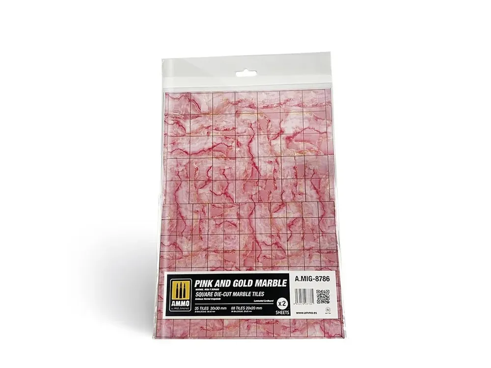 Pink and Gold Marble - Square Die-cut Marble Tiles – 2 ks Jen Po Omezenou Doba