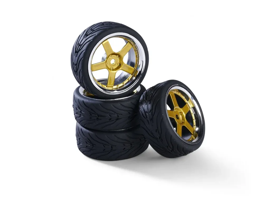Kola Carson wheel set 5 sp.design (4) chrome / gold 1/10 Finální Výprodej