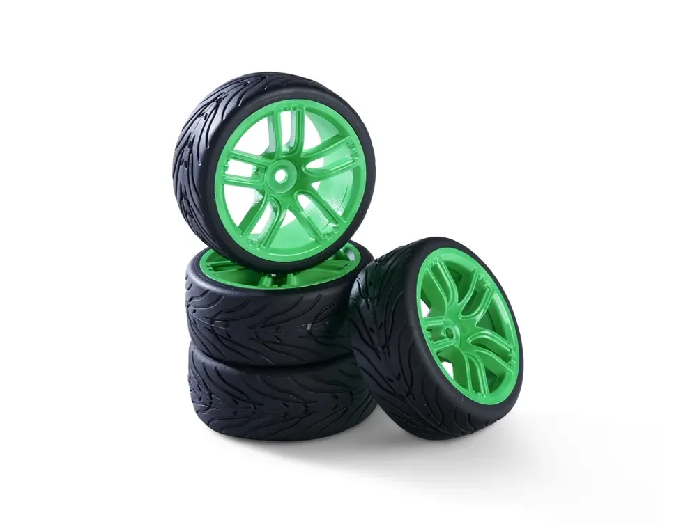 Kola Carson wheel set 10 spokes (4) green 1/10 Víkendová Akce