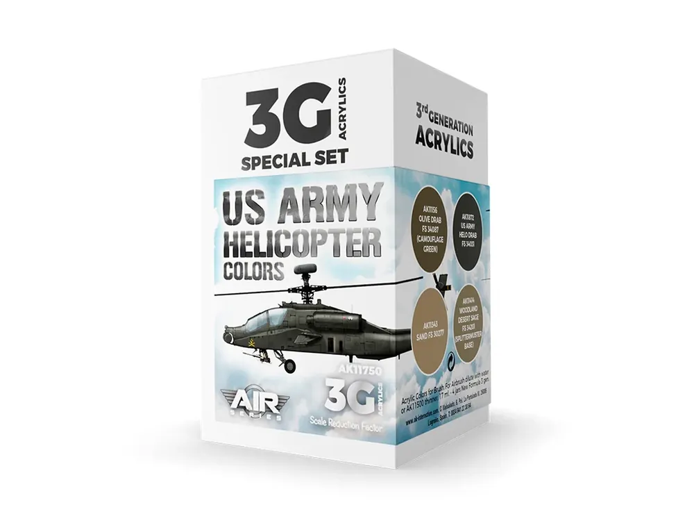 Víkendová Akce Sada akrylových barev AK Interactive 3GEN - US Army Helicopter Colors