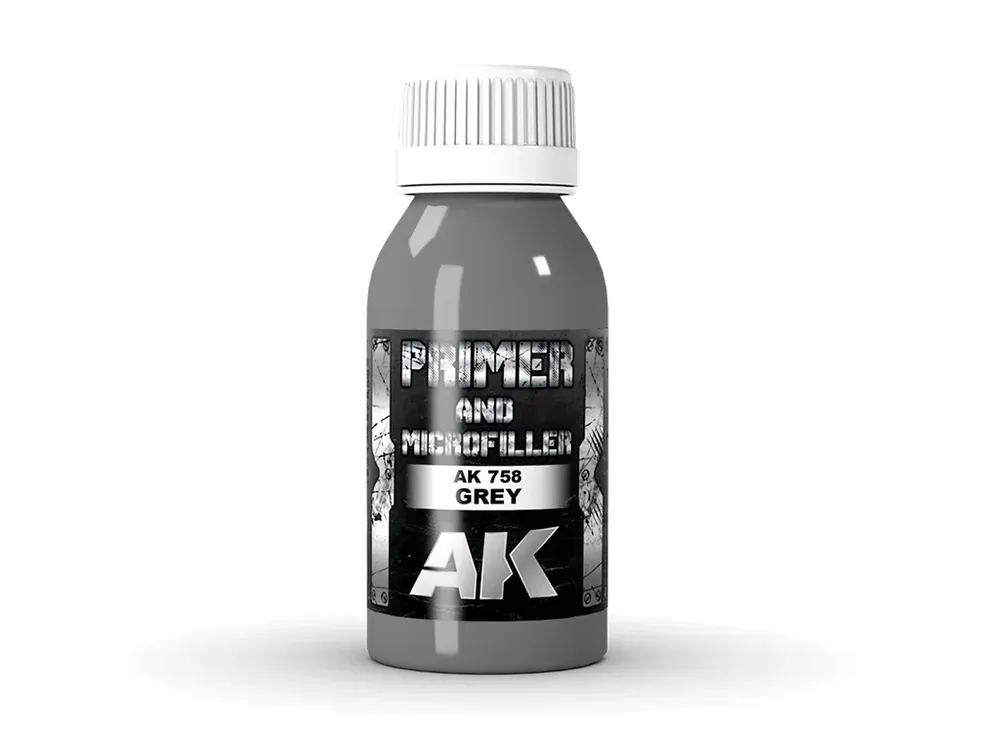 Základní barva AK-Interactive - Grey Primer And Microfiller 100 ml Přímo Od Výrobce