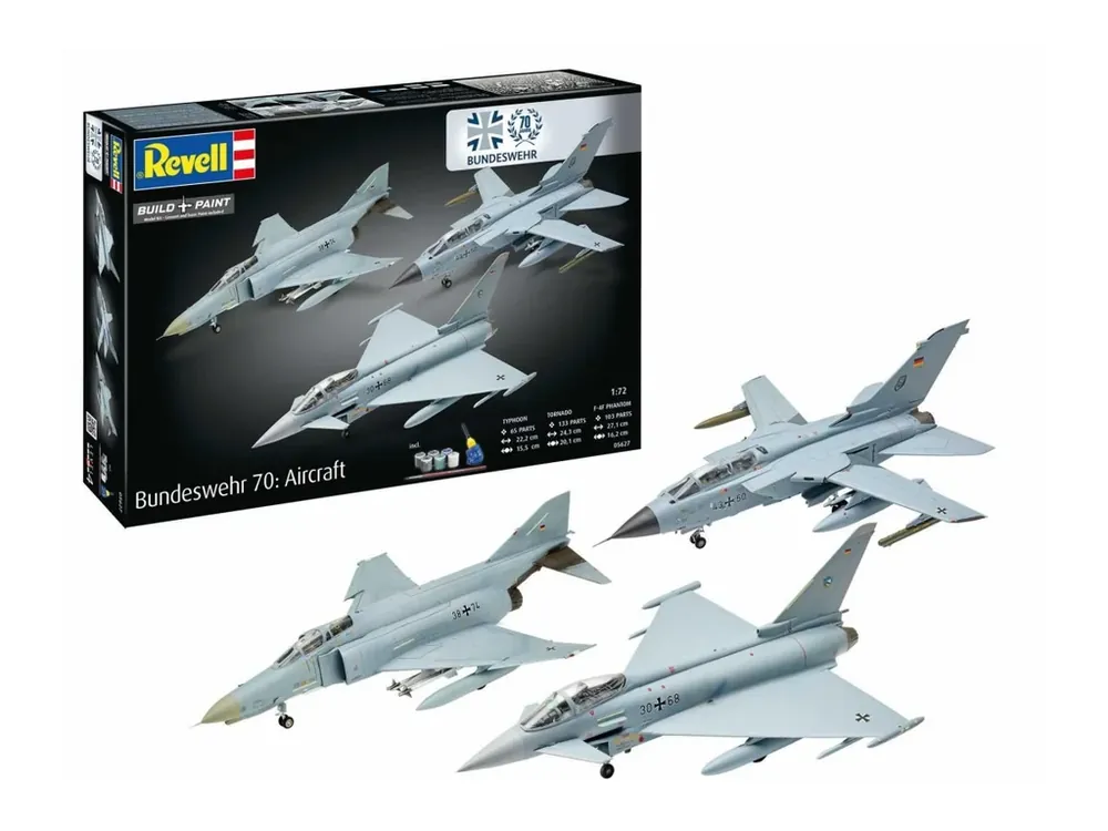 Nejprodávanější 70 Years Bundeswehr Typhoon, Tornado, F-4F Phantom 1/72