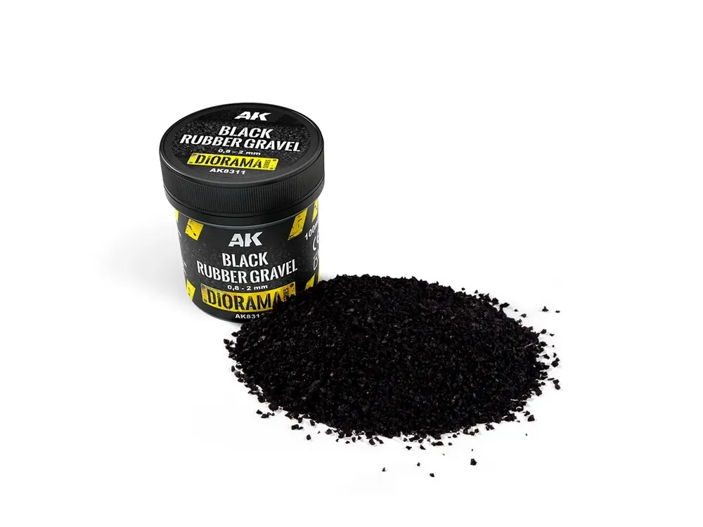Black Rubber Gravel 0,8-2 mm 100 ml Značkový